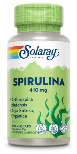 Solaray Spirulina 410 mg 100 Vegetable Capsules