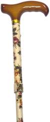 Foldable crutch, fabric with flowers