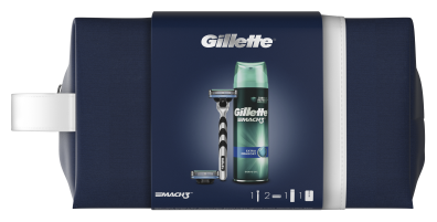 Mach3 Razor + Shaving Gel + toiletry bag