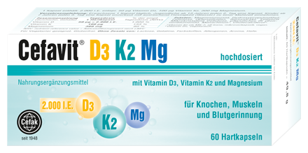 Cefavit Vitamin D3 + K2 + Mg 60 capsules