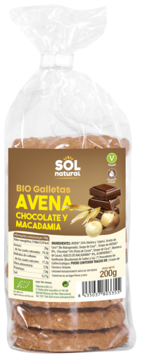 Bio Macadamia Chocolate Oatmeal Cookies 200 gr