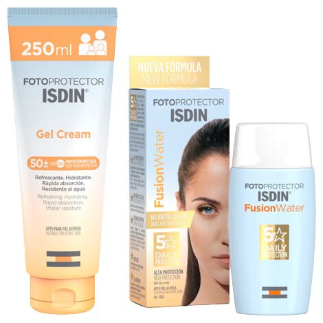 Sunscreen Gel Cream SPF 50+ 250 ml + Fusion Water SPF 50 50 ml