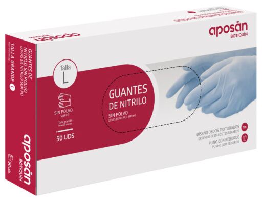 Apos&aacute;n First Aid Kit Powder-Free Nitrile Gloves Size L 50 Units