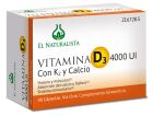 Vitamin D3 4000 Unitsi K2 Calcium 48 Capsules