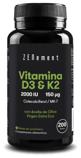 Vitamin D3 + K2 Cholecalciferol (2000 IU) &amp; MK-7 (150 μg) 200 Pearls