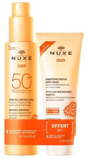 Nuxe Sun Spray Solar SPF 50 150 ml + After Sun Shower Shampoo 100 ml