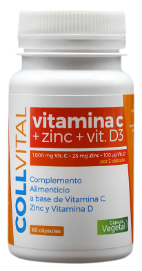 Collvital Vitamin C+Zinc+D3 60 Capsules