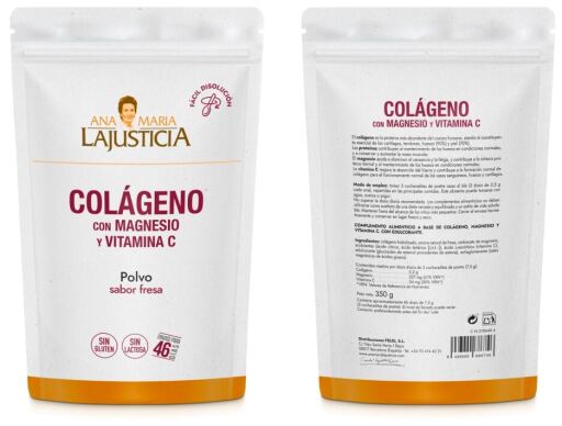 Ana Mar&iacute;a Lajusticia Collagen with Magnesium + Vit.C Strawberry 350 gr Doypack