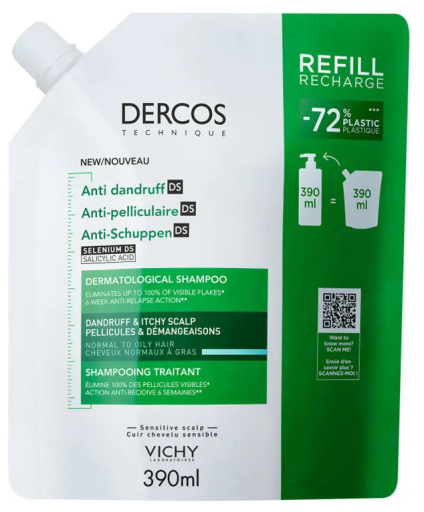 Vichy Dercos Ecorefill Prepared Oily Dandruff 390 ml