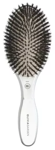 Olivia Garden Expert Care Oval Boar&Nylon Bristles Silver Brush